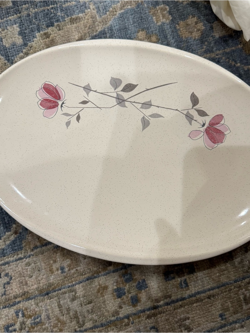 Franciscan Floral Pink and Gray Serving Platter - Classic Home Dining